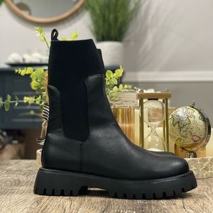 Call It Spring Women's Kelseyy Mid Calf Boot Black Vegan Leather Size 8.5
